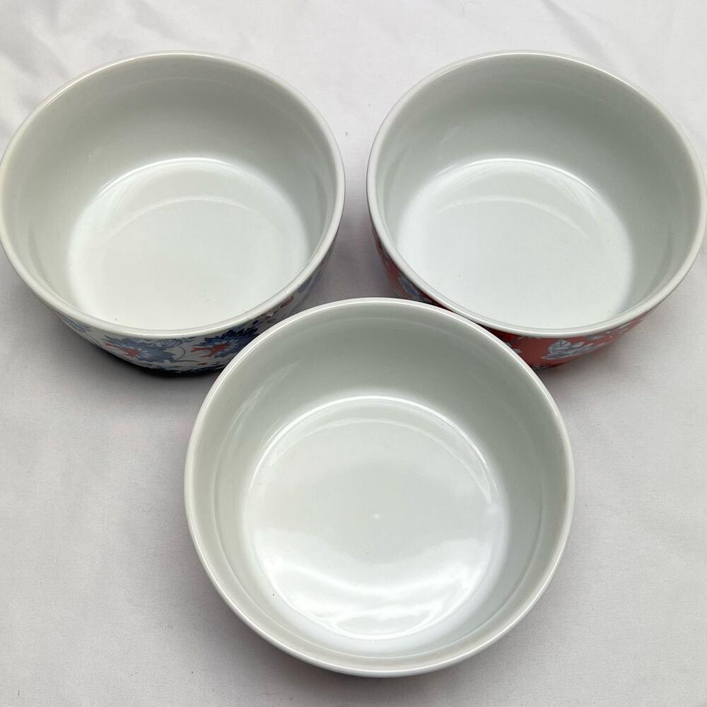 Sur La Table Bowls Pique-nique Floral Porcelain Set of 3 Soup Cereal Serving - Picture 6 of 10